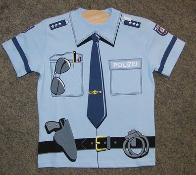 Kids-Shirt T-Shirt Polizei Polizeishirt Fasching Kindershirt 92, 104, 116, 134