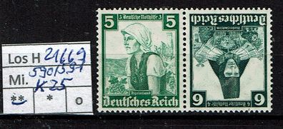 Los H21669: Deutsches Reich Mi. K 25 * *