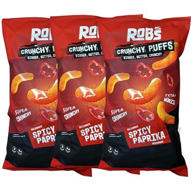 Rob`s Crunchy Puffs | Bigger, Better, Crunchy | Spicy Paprika | 3x 130g