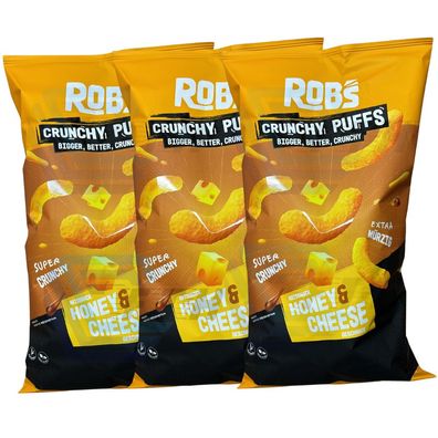 Rob`s Crunchy Puffs | Bigger, Better, Crunchy | Honey & Cheese | 3x 130g