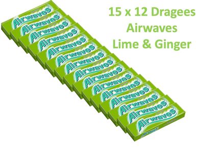 15 x Wrigley`s Airwaves Lime & Ginger Kaugummi Dragees