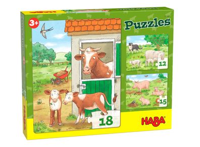 Puzzle Puzzles Legepuzzle Bauernhof-Tierkinder HABA 305884 HABA ab 3 Jahre