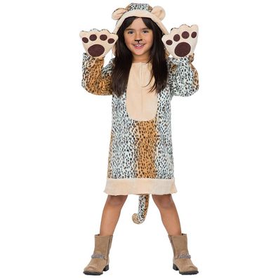 Kinderkostüm Leopard Kleid - Größe: 152