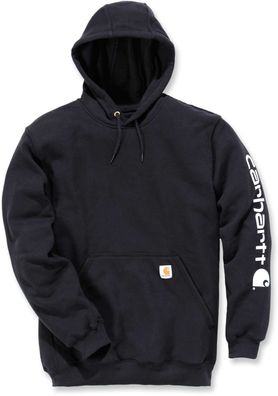 Carhartt Sweatshirt Midweight Signature Sleeve Logo Hooded Sweatshirt Black