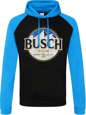 Busch Beer Vintage Label Baseball Hoodie Black-Blue