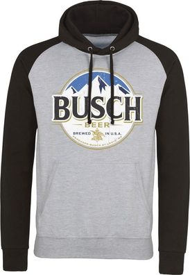 Busch Beer Vintage Label Baseball Hoodie Heather-Grey-Black