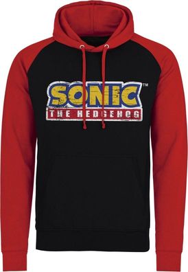 Sonic The Hedgehog Cracked Logo Baseball Hoodie Black-Red
