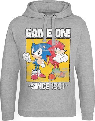 Sonic The Hedgehog Sonic Game On Since 1991 Epic Hoodie Heather-Grey