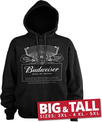 Budweiser White Logo Big & Tall Hoodie Black