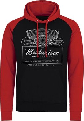 Budweiser White Logo Baseball Hoodie Black-Red