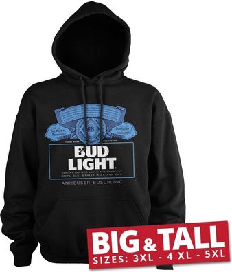 Budweiser Bud Light Label Logo Big & Tall Hoodie Black