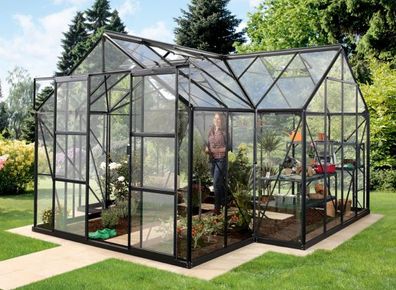 Vitavia Gewächshaus Sirius Orangerie, schwarz, 3mm ESG