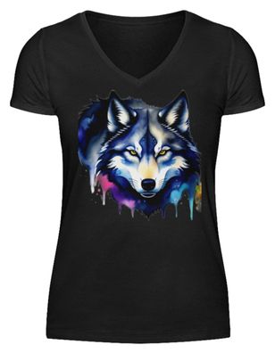 Wolf - V-Neck Damenshirt