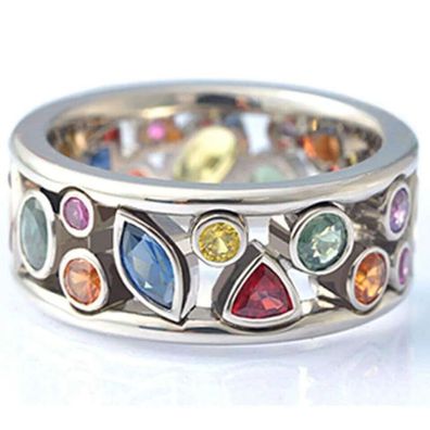 Damen Ring mit multicolore Steinen (SDR1/24/1)