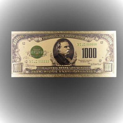 Souvenier 1000 Dollar von 1918 - vergoldeter USA (GF1/24/16)