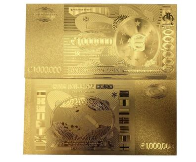 Million/ Euro Souvenier/ Schein vergoldet (GF1/24/20)