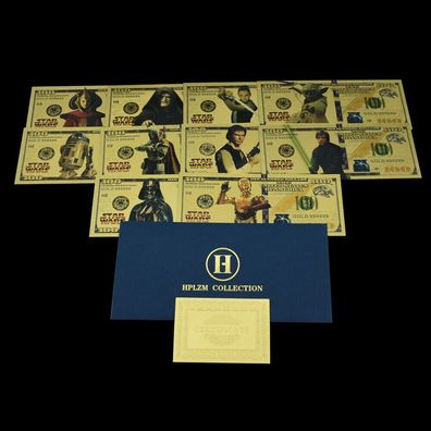 10er Set von Star Wars vergoldete Banknoten (SW1/24/03)