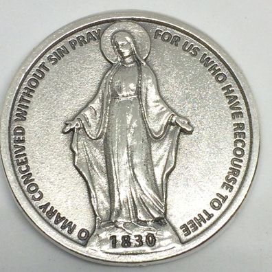 Maria Medaille/ Heilige Maria/ Medaille/ Religion Medaille/ Neusilber (Med01244)