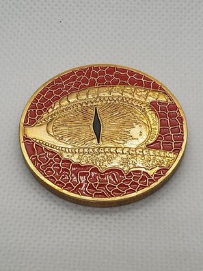 Roter Drachen/ Drachen Medaille/ Drachenauge Medaille/ vergoldet (Med01243)