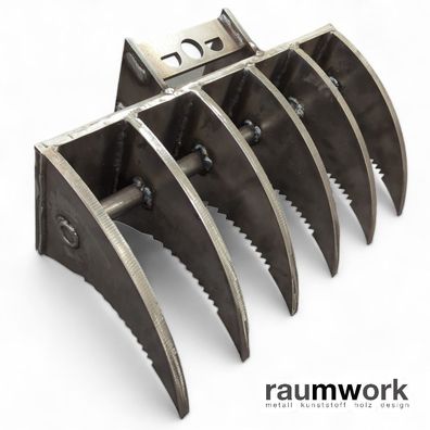 Rodezahn, Reißzahn, Wurzelrechen MS01, S355, 15mm - 6-Zahn, 300 x 215mm