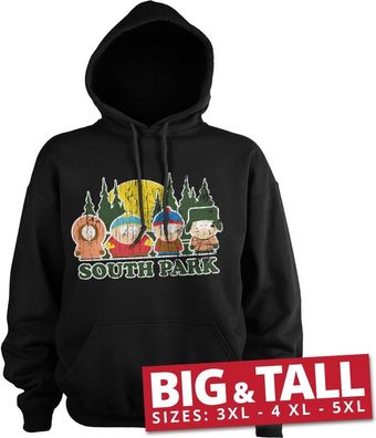 South Park Distressed Big & Tall Hoodie Black