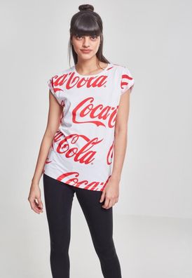 Merchcode Female Shirt Ladies Coca Cola AOP Tee White
