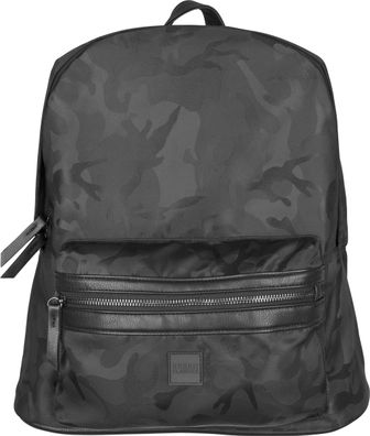 Urban Classics Tasche Camo Jacquard Backpack Black Camouflage