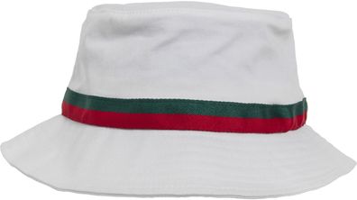 Flexfit Cap Stripe Bucket Hat White/ Firered/ Green