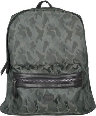 Urban Classics Tasche Camo Jacquard Backpack Dark Olive Camouflage