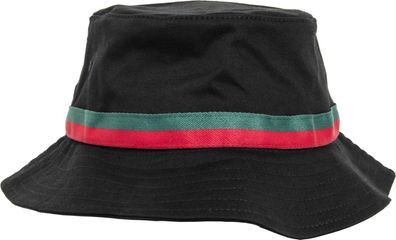 Flexfit Cap Stripe Bucket Hat Black/ Firered/ Green