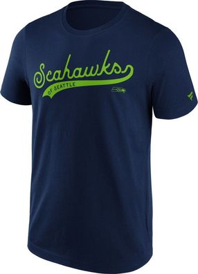 Seattle Seahawks Retro Graphic T-Shirt American Football NFL Blau