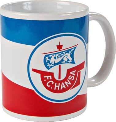 Hansa Rostock Tasse Blau-Weiß-Rot Fußball Blau/ Weiß/ Rot-11 Oz