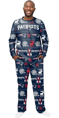 New England Patriots Ugly Pajama American Football NFL Blau/ Weiß
