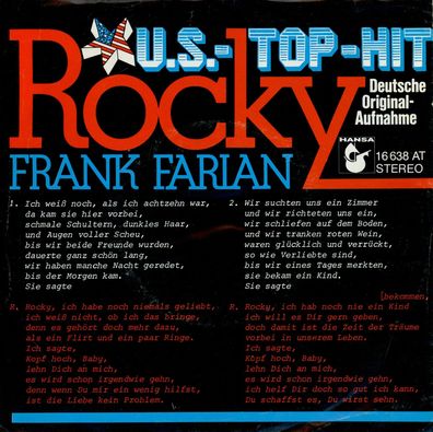 7" Frank Farian - Rocky