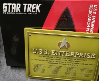 STAR TREK Enterprise NCC-1701-D Widmungsplakette (Dedication Plaque) OVP | neu