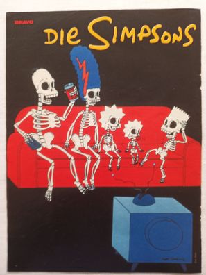 Originales altes Poster Die Simpsons als Skelette