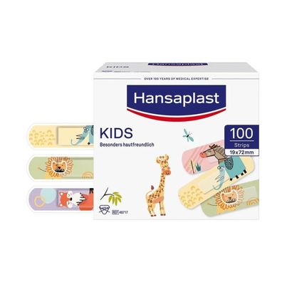 Hansaplast Pflaster Kids 100 Stück - 1,9cm x 7,2cm | Packung (100 Stück)