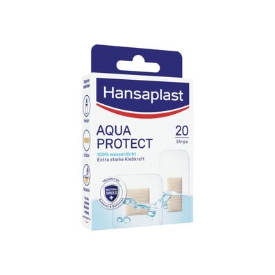 Hansaplast Aqua Protect Pflaster, 100% wasserdicht - 20 Pflaster | Packung (20 Stück)