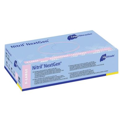 Meditrade Nitril Handschuhe NextGen® EN 455, puderfrei, blau, 100 Stk. - XL / Blau |