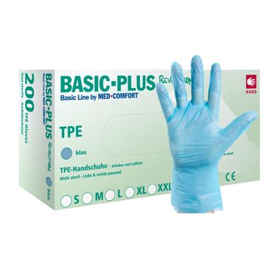 AMPri TPE-Handschuhe in blau, Basic-Plus Revolution Größe L - 200 Handschuhe | Packun