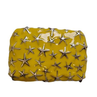 Umjubelt Raining Stars yellow gelb Gürtelschnalle Schließe Buckle 7,5x5cm z. Wechseln