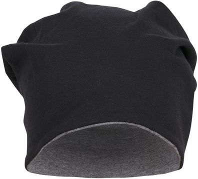 MSTRDS Beanie Jersey Beanie reversible Black/ Ht. Charcoal
