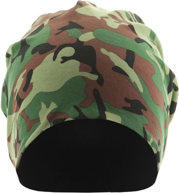 MSTRDS Beanie Printed Jersey Beanie Green Camouflage/ Black