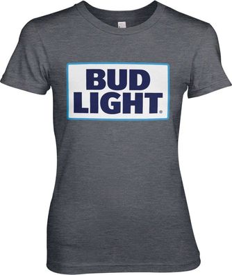 Budweiser Bud Light Logo Girly Tee Damen T-Shirt Dark-Heather