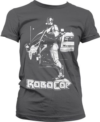 Robocop Poster Girly Tee Damen T-Shirt Dark-Grey