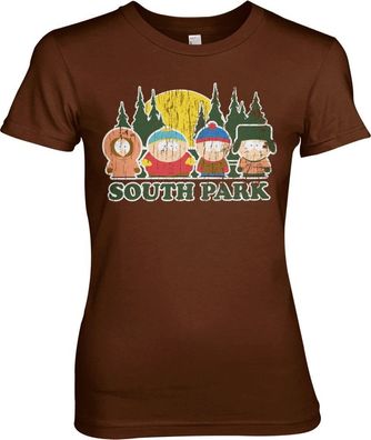 South Park Distressed Girly Tee Damen T-Shirt Brown