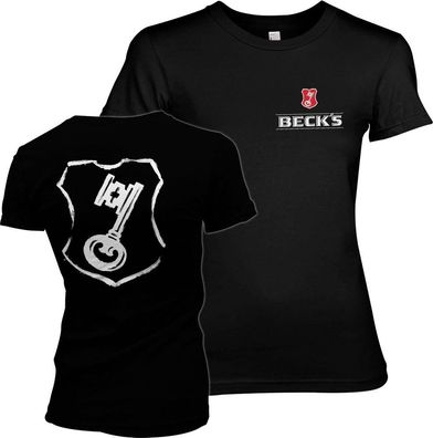 Beck's Shield Girly Tee Damen T-Shirt Black