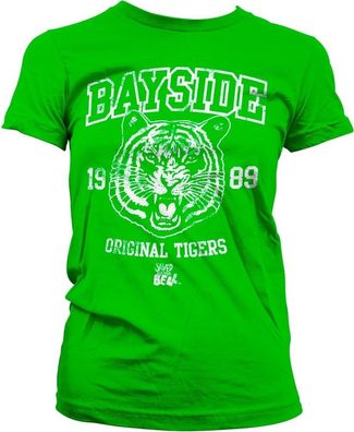 Saved By The Bell Bayside 1989 Original Tigers Girly Tee Damen T-Shirt Green