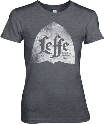 Leffe Distressed Alcove Logo Girly Tee Damen T-Shirt Dark-Heather