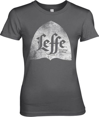 Leffe Distressed Alcove Logo Girly Tee Damen T-Shirt Dark-Grey